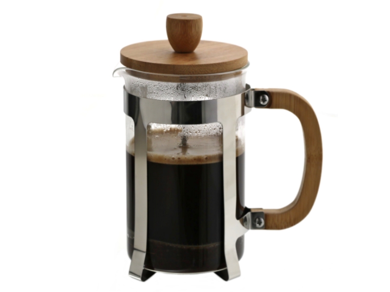 Kaffee- und Teebereiter mit Filtersieb aus Glas, Bambus und Edelstahl 0,8Liter