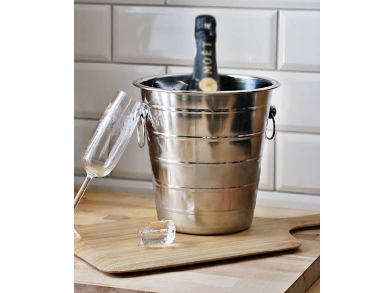 Edelstahl Sektkühler Weinkühler Champagnerkühler Eiswürfelbehälter 4 Liter