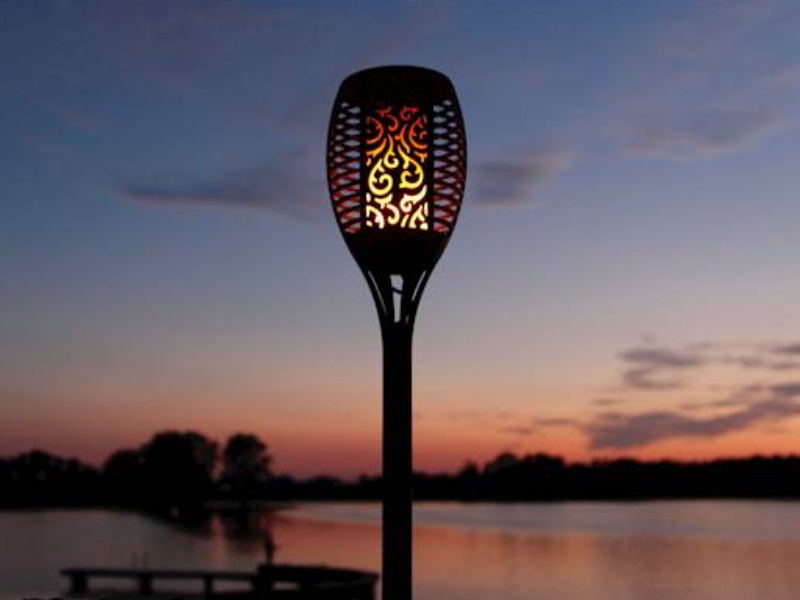 LED Solarfackel mit solarbetriebener Lampe Flammeneffekt 57cm