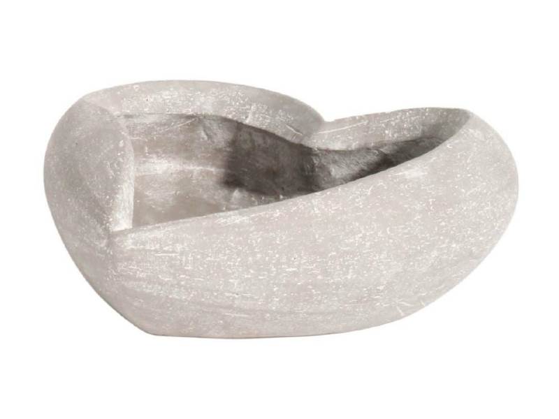 Pflanzschale Deko-Schale Herz aus Keramik offen grau - verschied. Größen
