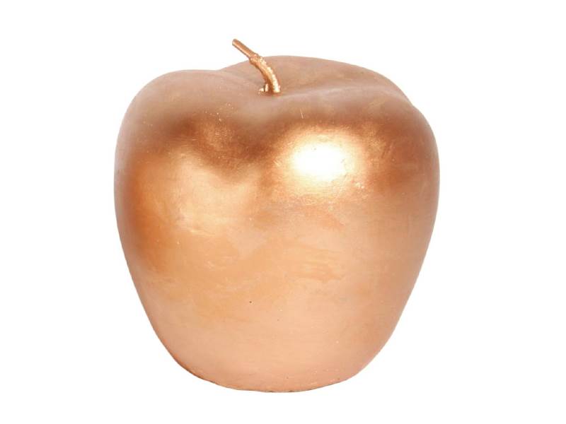 Deko-Apfel aus Zement kupfer – Ø 11cm x Höhe 12cm