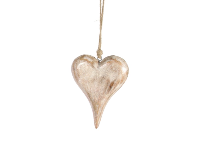 Hängeschmuck – Herz aus Holz natur - Höhe 15cm