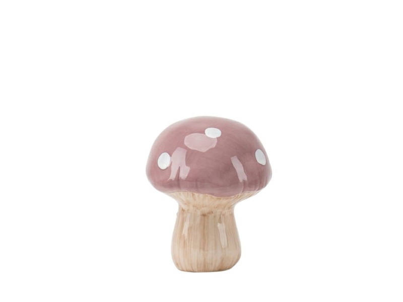 Deko-Figur Pilz aus Keramik rosa/altrosa – Ø 6,8cm x Höhe 8cm