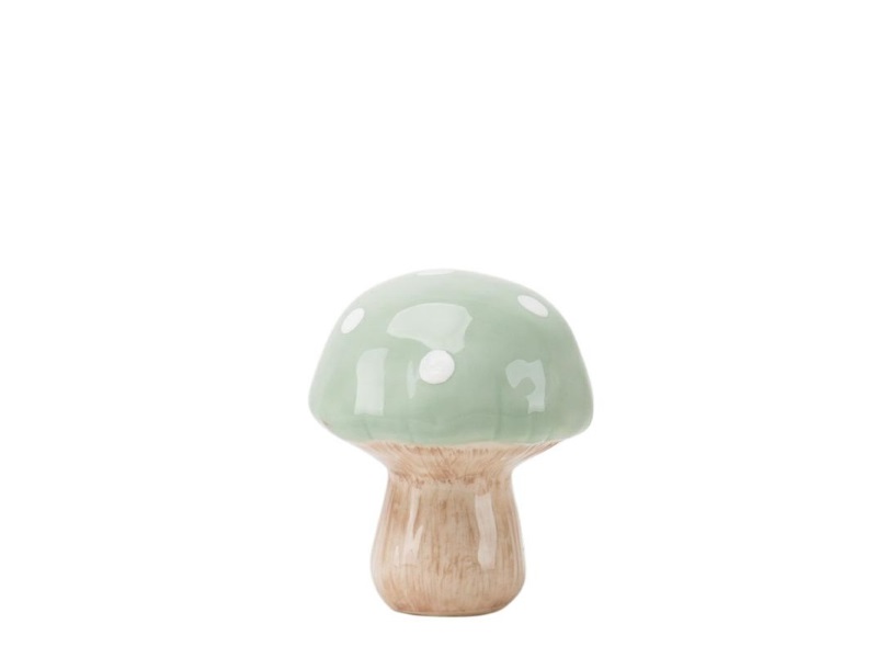 Deko-Figur Pilz aus Keramik hell grün – Ø 6,8cm x Höhe 8cm