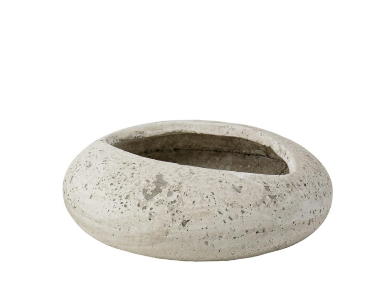 Deko-Schale oval „Tomino“ aus Zement weiss washed –verschied. Größen