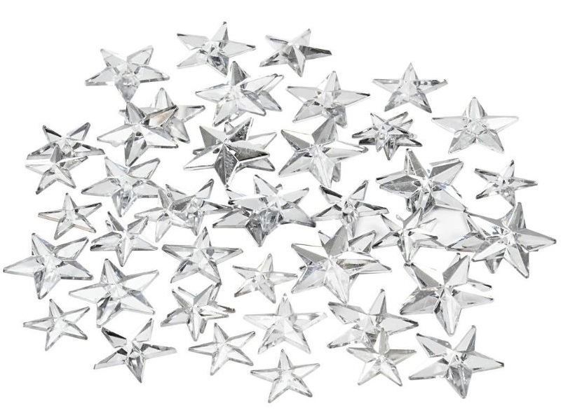 Strasssteine Mosaiksteine Sterne in Silber rund 360 Stück - Größe 11+12+16 mm