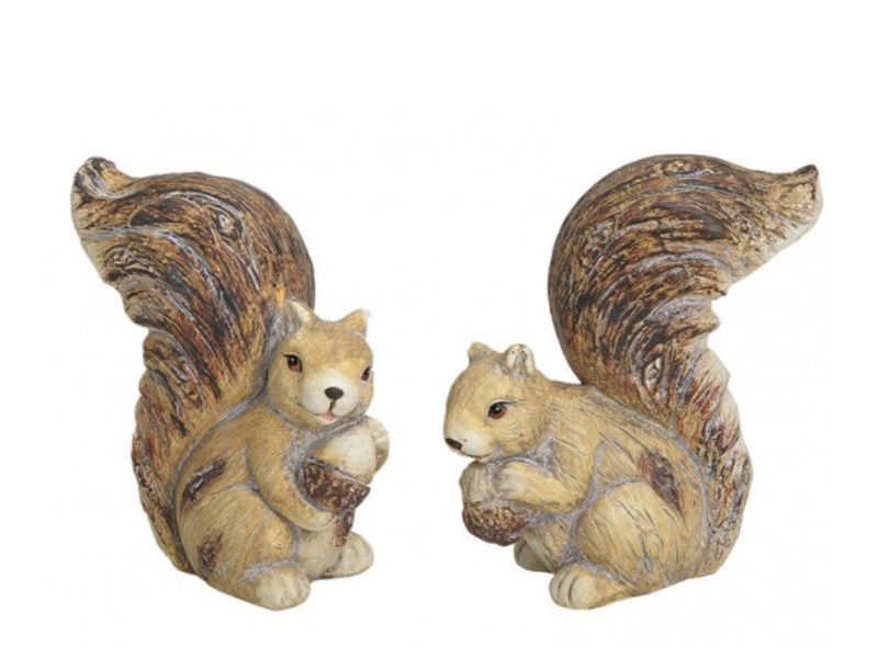 Set niedliche Eichhörnchen aus Ton 2fach sortiert braun/beige b13xt7xh15cm