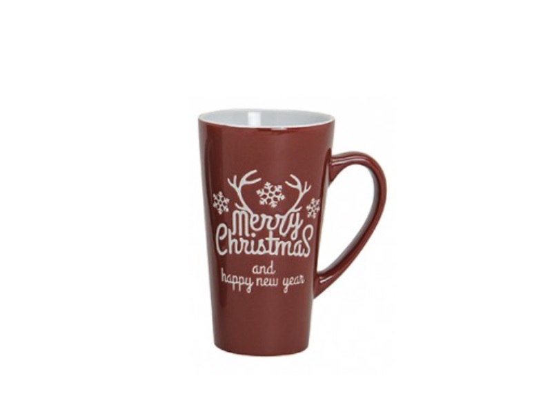 Tasse aus Keramik „Merry Christmas“ 0,5l rot – tolles Geschenk Mitbringsel Höhe