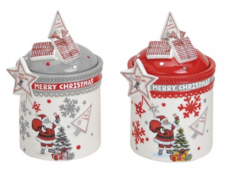 Vorratsdosen Set „Merry Christmas“ Keramik 2fach sortiert Ø15xH17cm