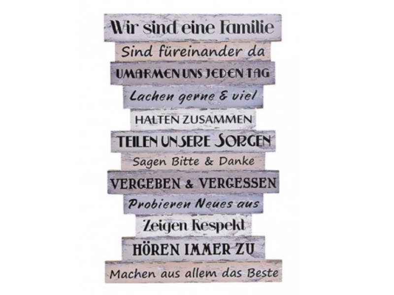 Wandbild „Familien Regeln“ aus Holz B33xH51cm