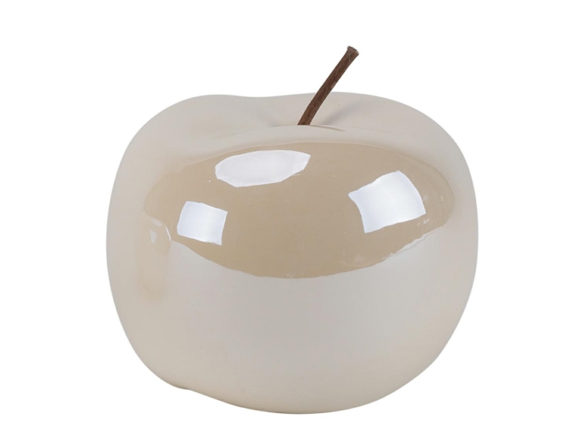 Deko-Apfel aus Keramik - Lüster creme Ø12xH12cm
