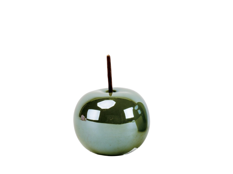 Deko-Apfel aus Keramik - Lüster grün Ø8,5xH10cm