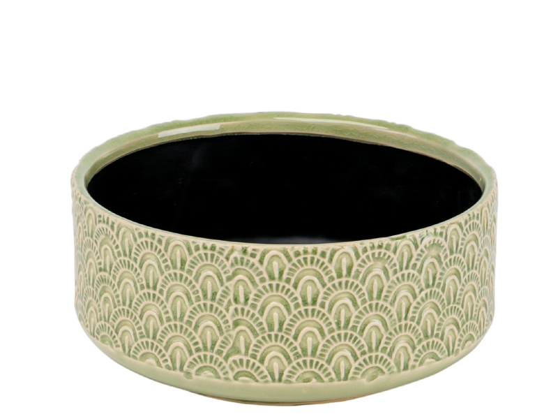 Schale Pflanzgefäß „Kati“ aus Keramik - grün Ø21xHöhe9cm