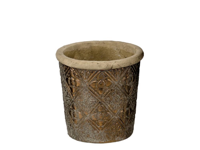 Topf Pflanzgefäß „Mito“ aus Keramik - bronze Ø18xHöhe17cm